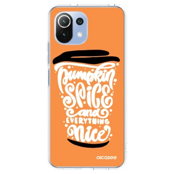 Picasee husă transparentă din silicon pentru Xiaomi 11 Lite 5G NE - Pumpkin coffee