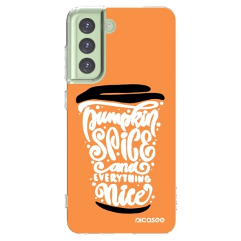 Picasee husă transparentă din silicon pentru Samsung Galaxy S21 FE 5G - Pumpkin coffee