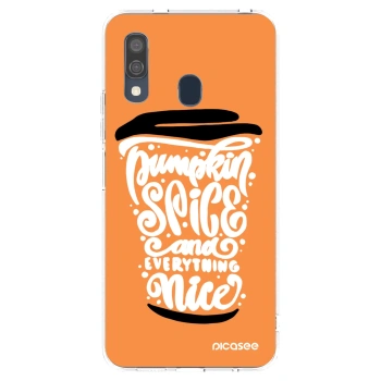 Picasee husă transparentă din silicon pentru Samsung Galaxy A40 A405F - Pumpkin coffee