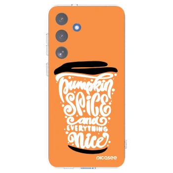 Picasee husă transparentă din silicon pentru Samsung Galaxy S25 FE 5G - Pumpkin coffee