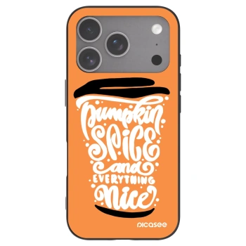 Picasee husă neagră din silicon pentru Apple iPhone 18 Pro - Pumpkin coffee