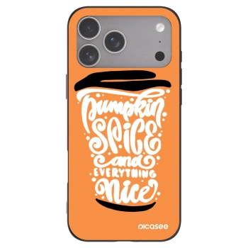 Picasee husă neagră din silicon pentru Apple iPhone 18 Pro Max - Pumpkin coffee