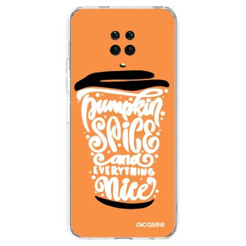 Picasee husă transparentă din silicon pentru Xiaomi Redmi Note 9 Pro - Pumpkin coffee