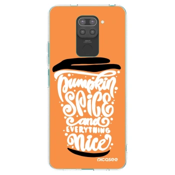 Picasee husă neagră din silicon pentru Xiaomi Redmi Note 9 - Pumpkin coffee