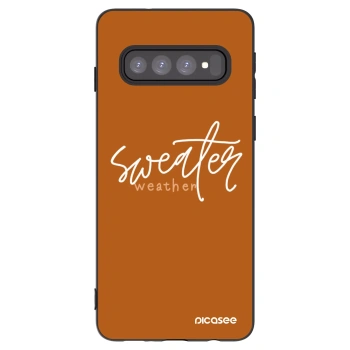 Picasee husă neagră din silicon pentru Samsung Galaxy S10 G973 - Sweater weather
