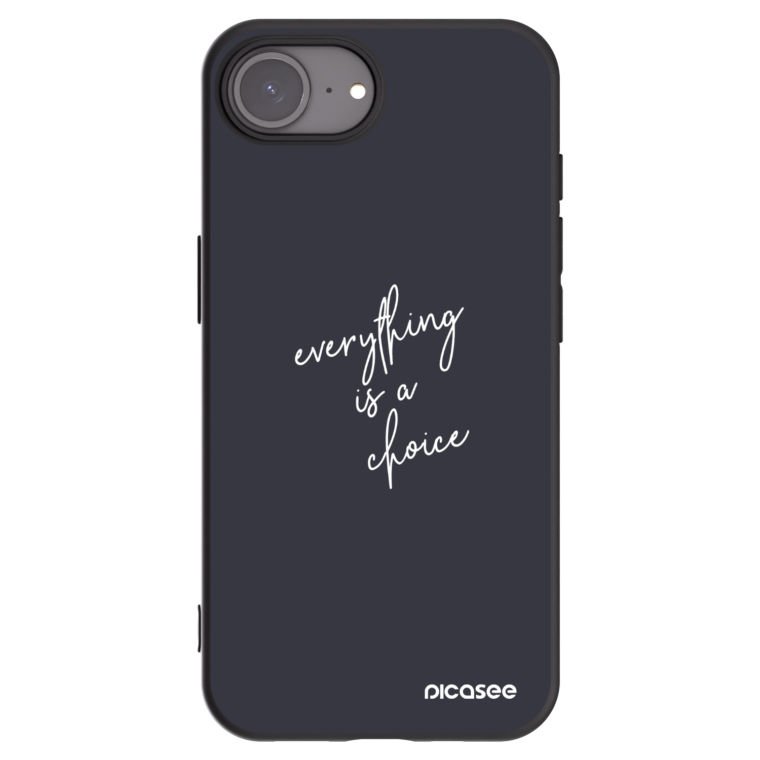 Picasee husă neagră din silicon pentru Apple iPhone 16e - Everything is a choice
