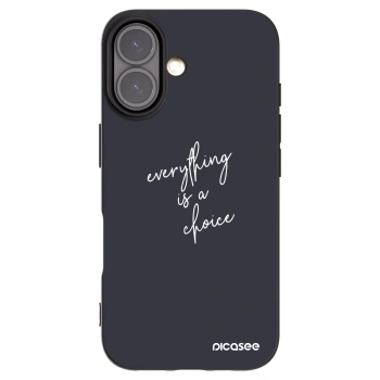 Picasee husă neagră din silicon pentru Apple iPhone 16 - Everything is a choice