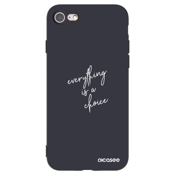 Picasee husă neagră din silicon pentru Apple iPhone 8 - Everything is a choice