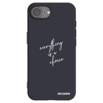 Picasee husă neagră din silicon pentru Apple iPhone 16e - Everything is a choice