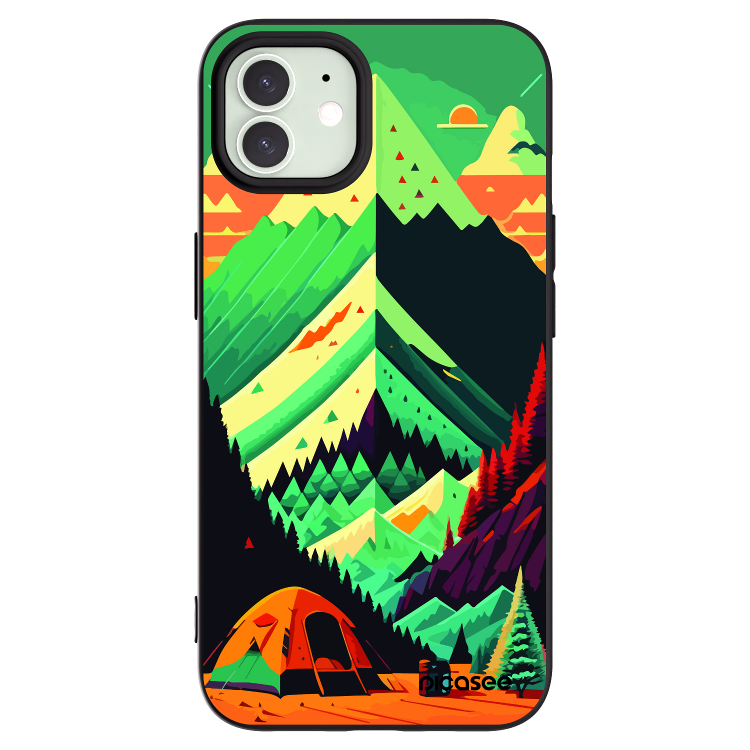 Picasee husă neagră din silicon pentru Apple iPhone 12 - Whistler