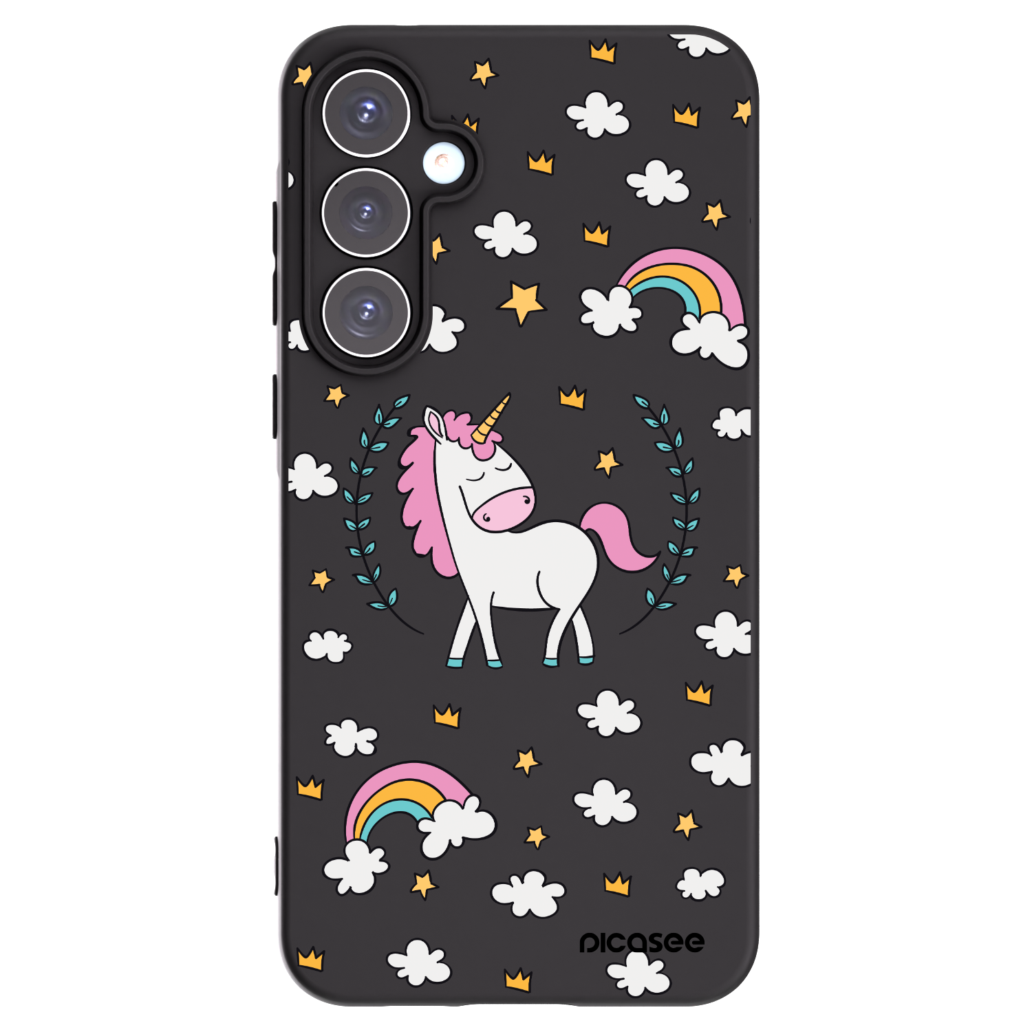 Picasee husă neagră din silicon pentru Samsung Galaxy A55 5G A556B - Unicorn star heaven