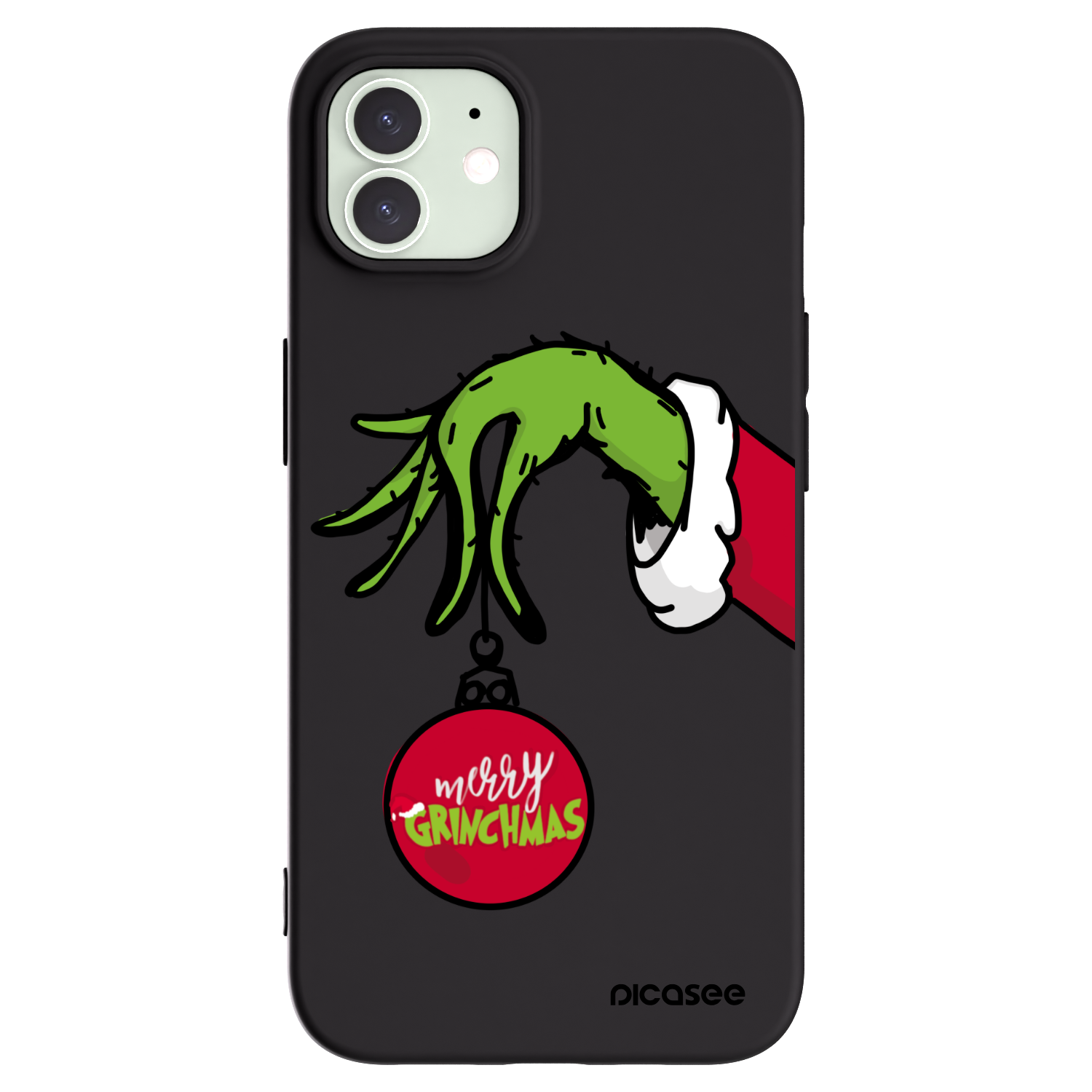Picasee husă neagră din silicon pentru Apple iPhone 12 Pro - Grinch