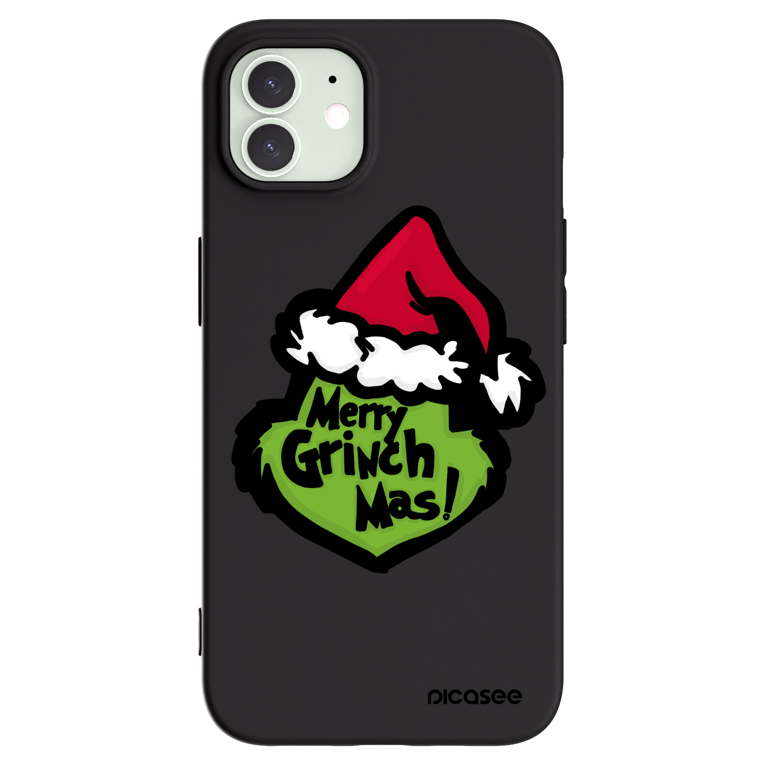 Picasee husă neagră din silicon pentru Apple iPhone 12 - Grinch 2