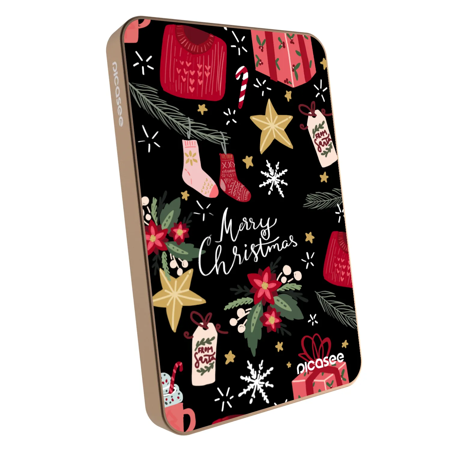 Picasee Powerbank cu MagSafe 5 000 mAh De aur - Christmas