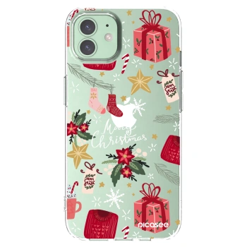 Picasee husă transparentă din silicon pentru Apple iPhone 12 - Christmas