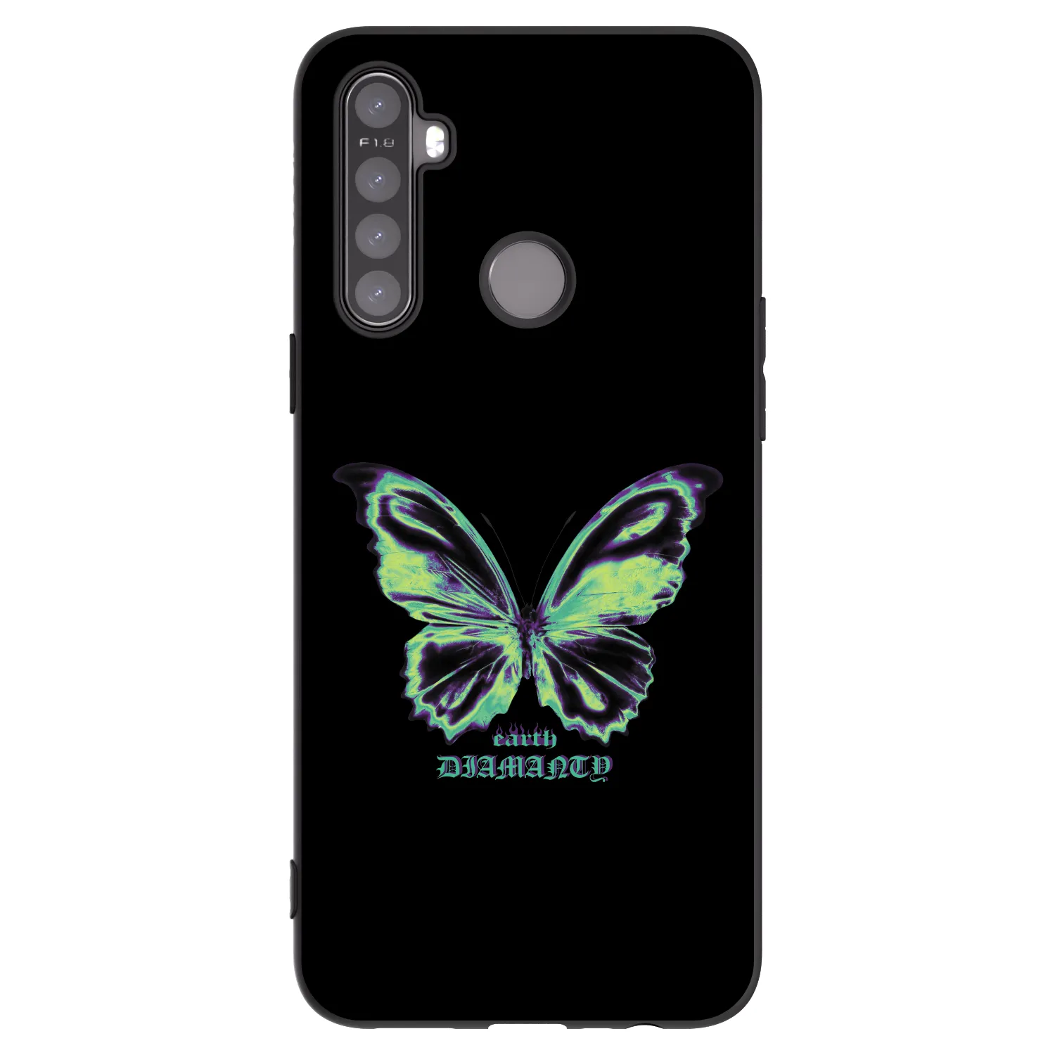 Picasee husă neagră din silicon pentru Realme 5 - Diamanty Blue