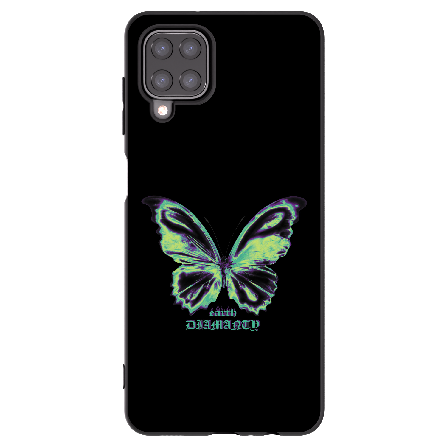 Picasee husă neagră din silicon pentru Samsung Galaxy A12 A125F - Diamanty Blue
