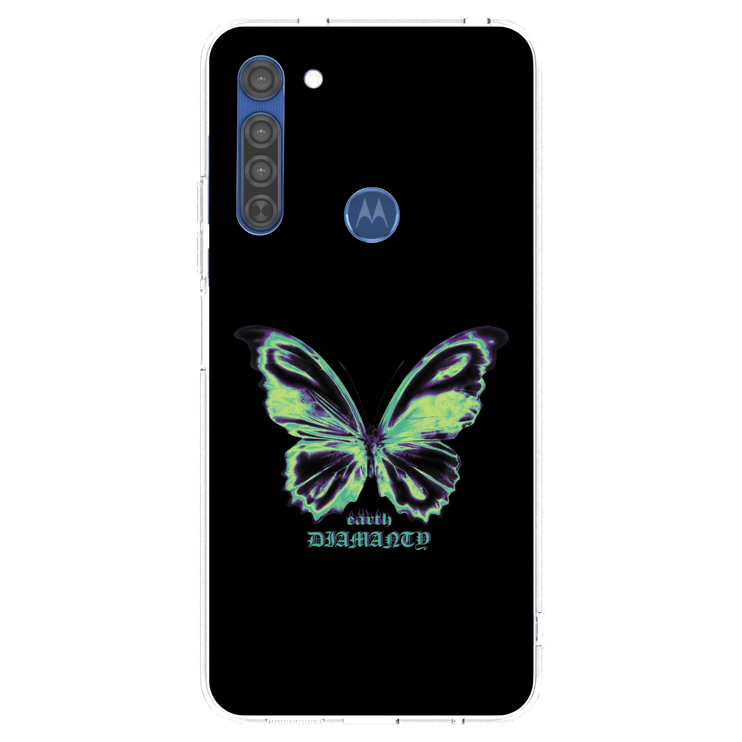 Picasee husă transparentă din silicon pentru Motorola Moto G8 - Diamanty Blue