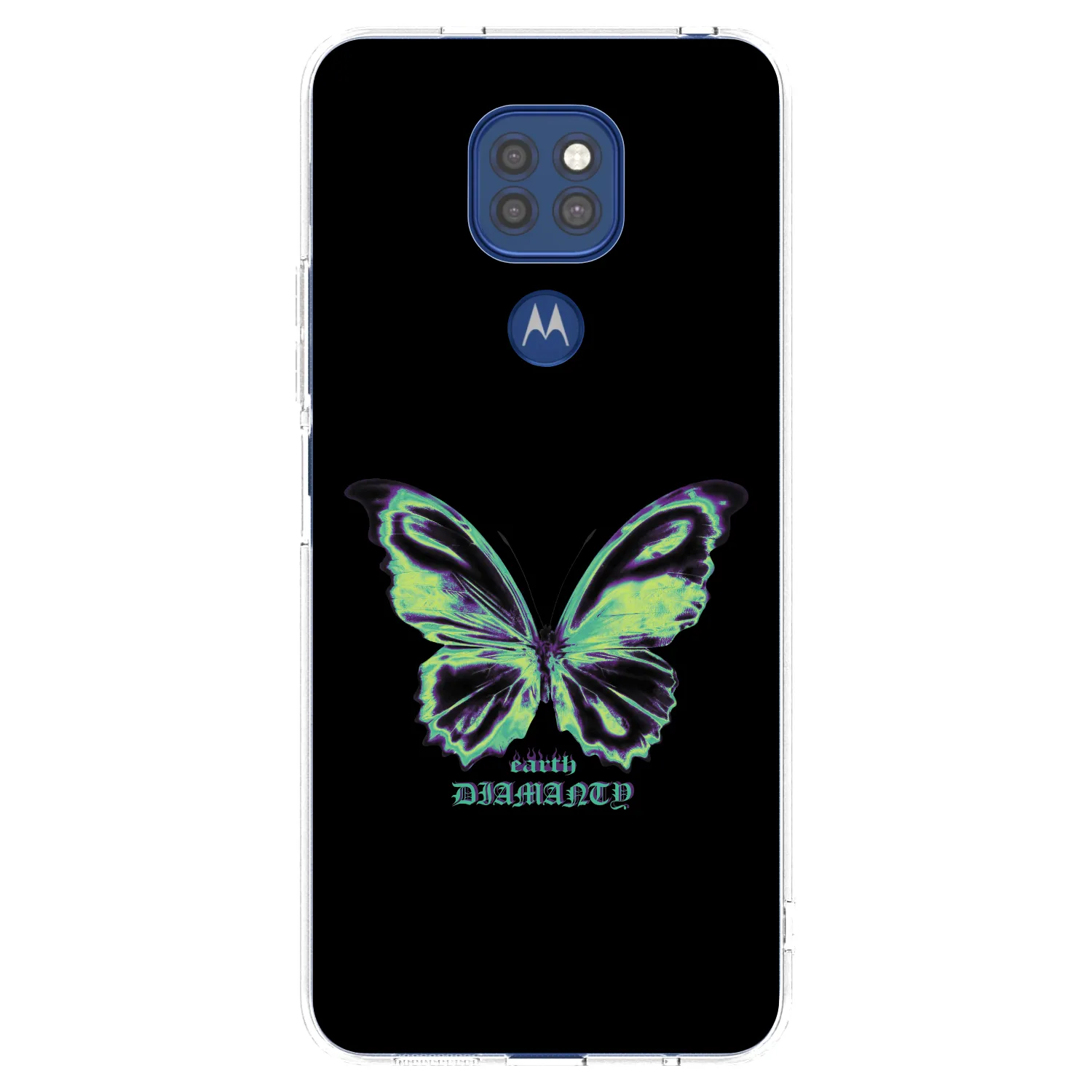 Picasee husă transparentă din silicon pentru Motorola Moto G9 Play - Diamanty Blue