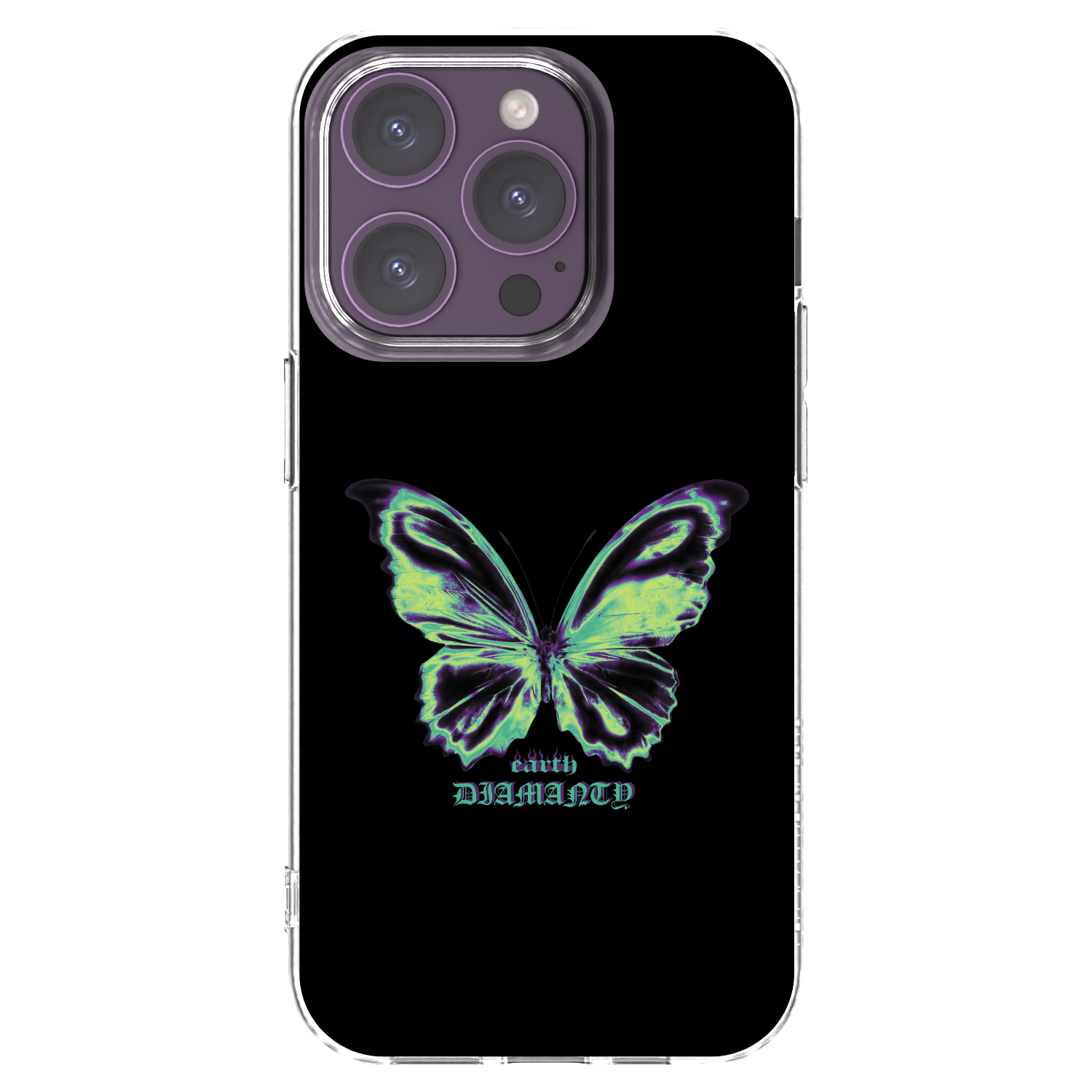 Picasee husă transparentă din silicon pentru Apple iPhone 14 Pro - Diamanty Blue