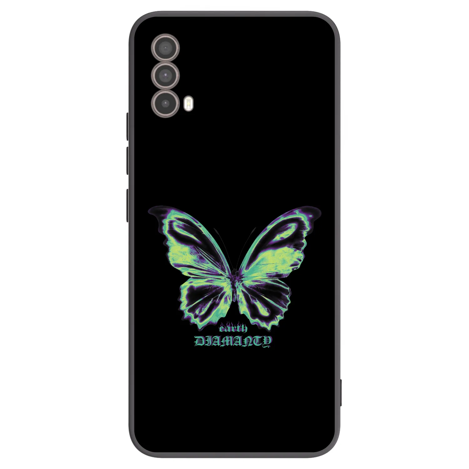 Picasee husă neagră din silicon pentru Motorola Moto E40 - Diamanty Blue