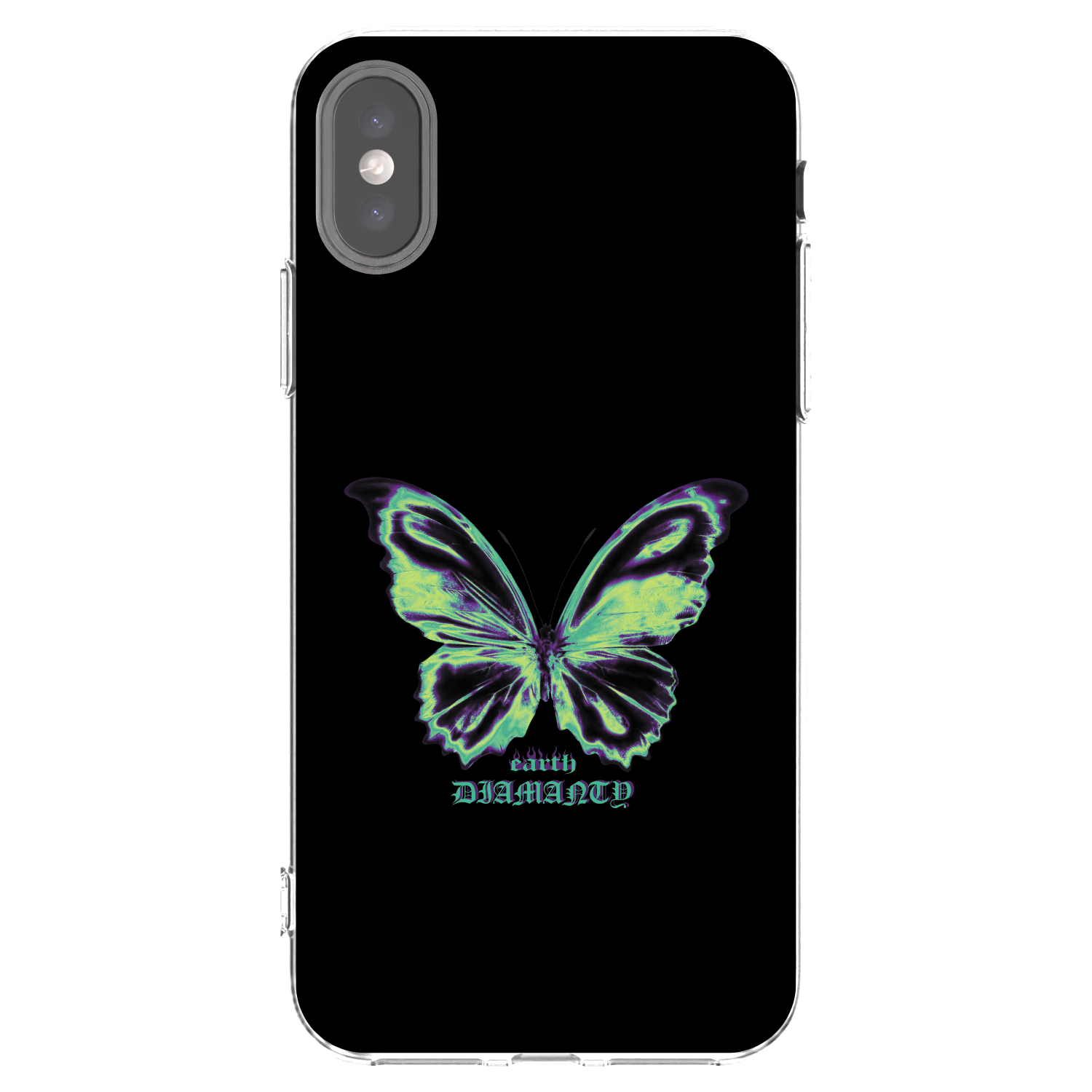 Picasee husă transparentă din silicon pentru Apple iPhone X/XS - Diamanty Blue