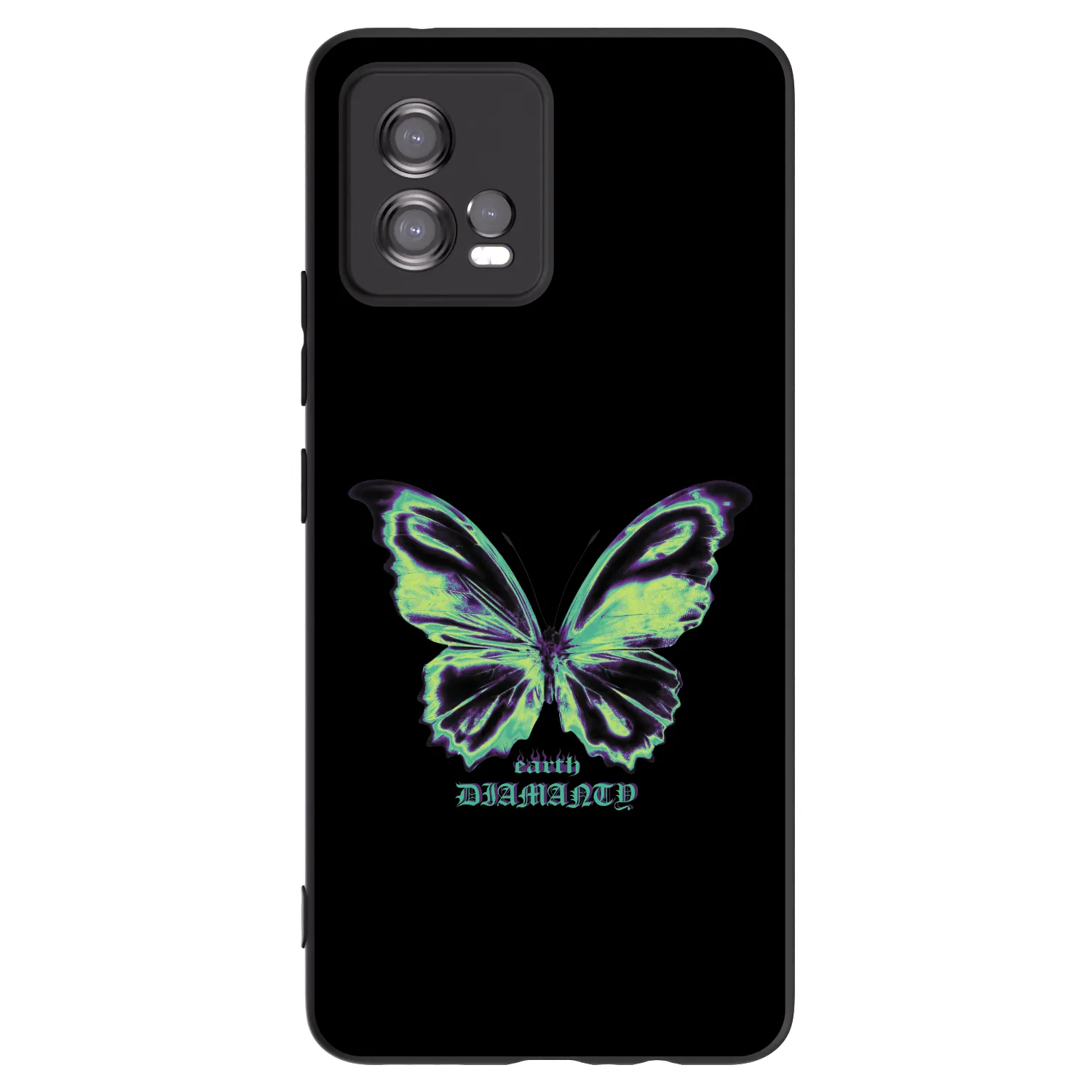 Picasee husă neagră din silicon pentru Motorola Moto G72 - Diamanty Blue