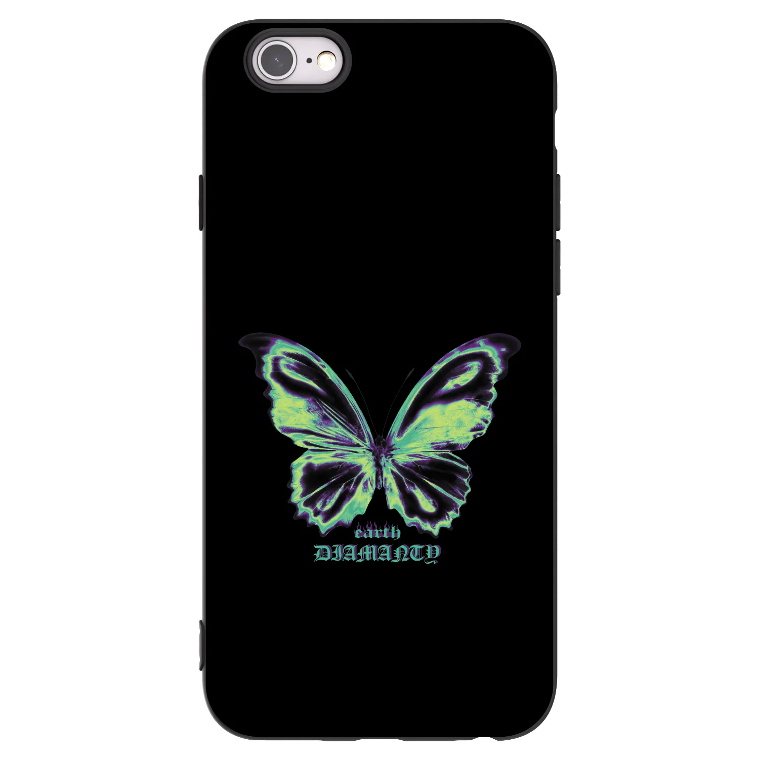 Picasee husă neagră din silicon pentru Apple iPhone 6/6S - Diamanty Blue