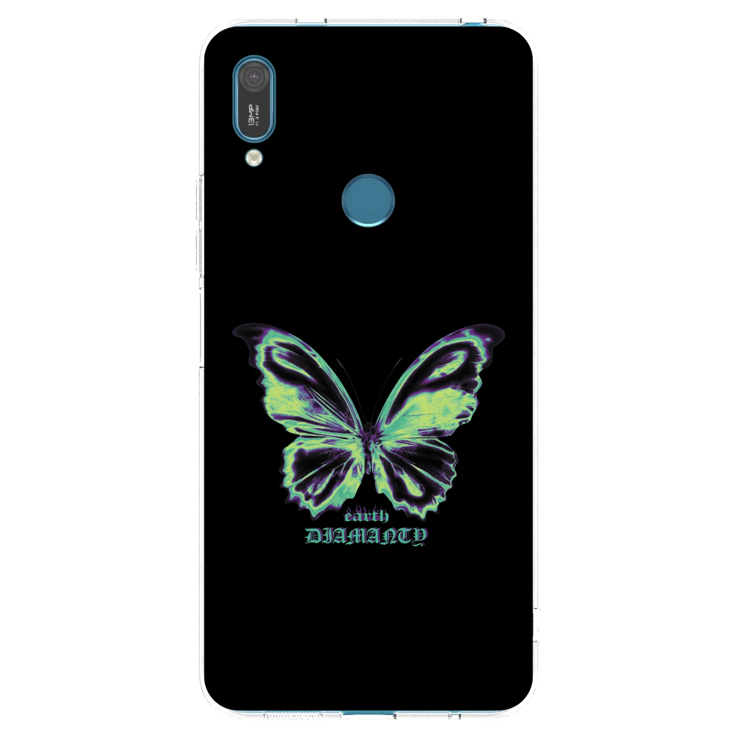 Picasee husă transparentă din silicon pentru Huawei Y7 2019 - Diamanty Blue