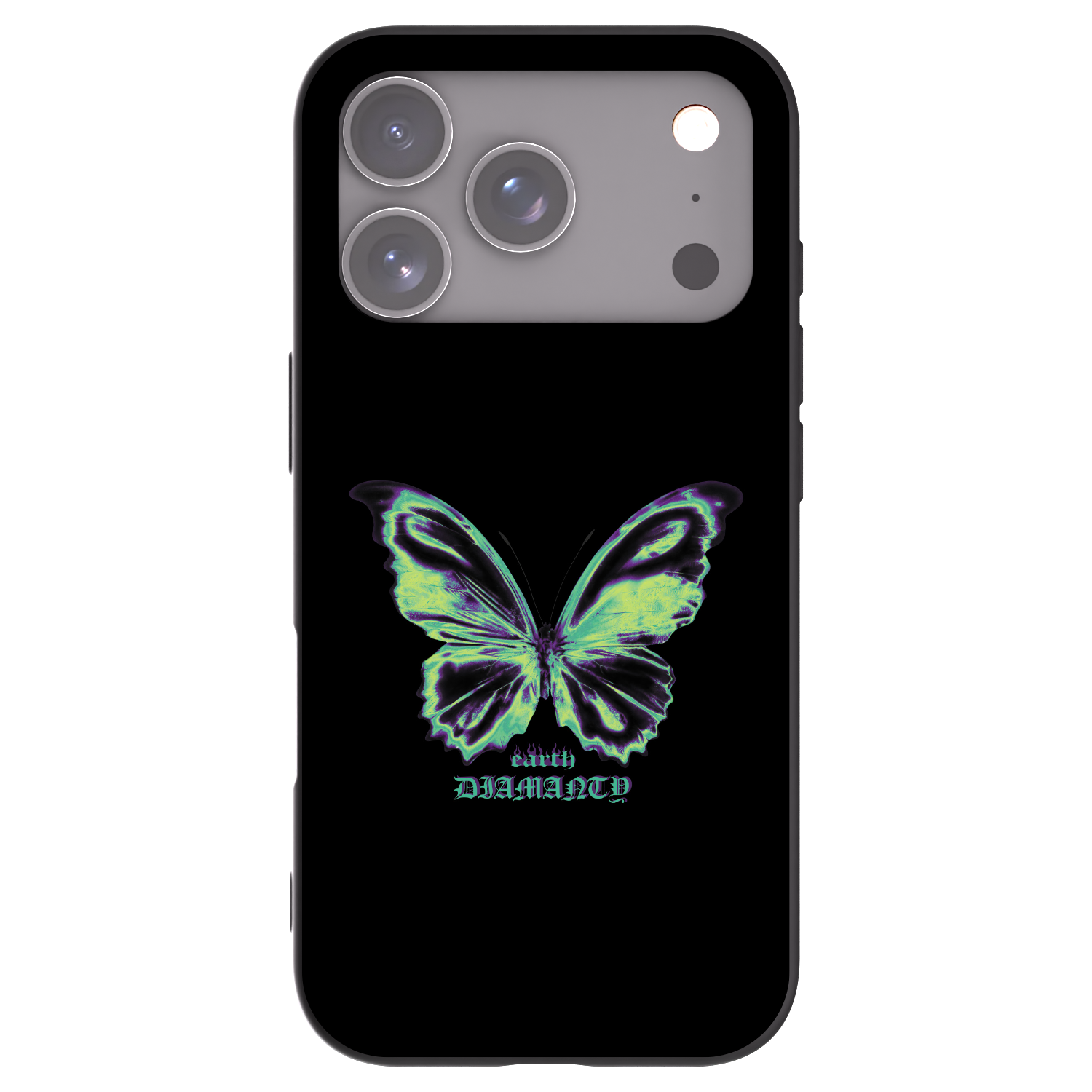 Picasee husă neagră din silicon pentru Apple iPhone 17 Pro - Diamanty Blue