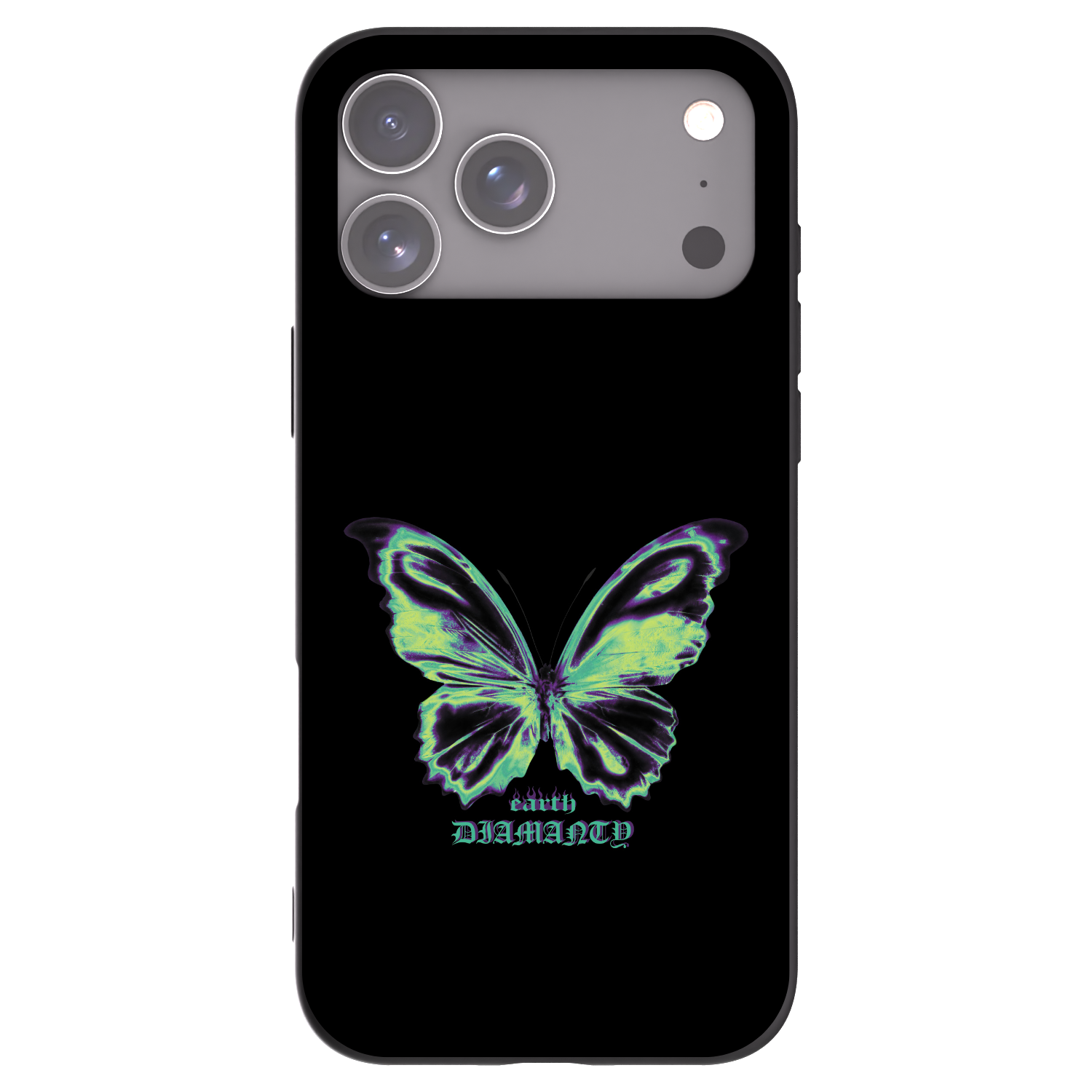 Picasee husă neagră din silicon pentru Apple iPhone 17 Pro Max - Diamanty Blue