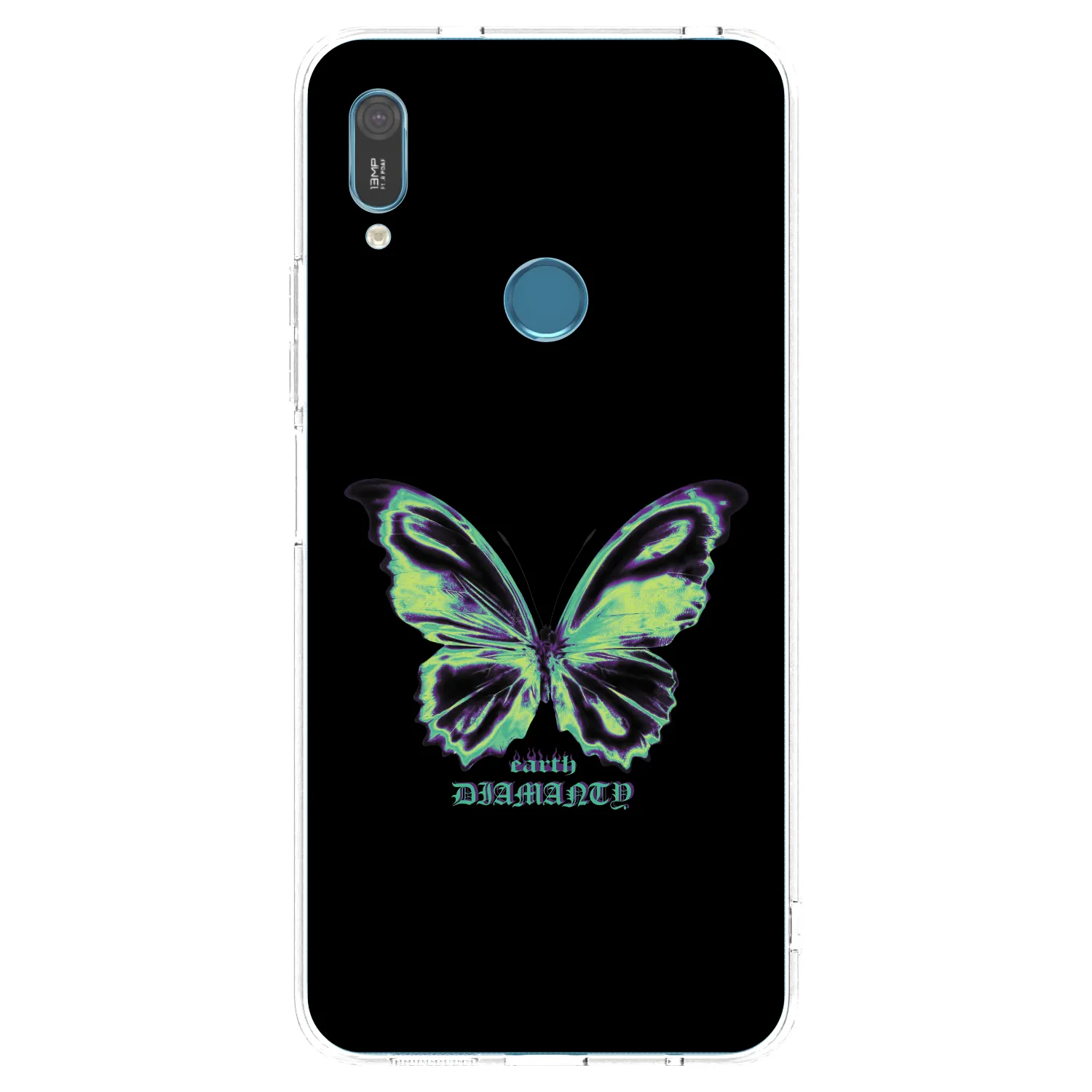 Picasee husă transparentă din silicon pentru Huawei Y6 2019 - Diamanty Blue