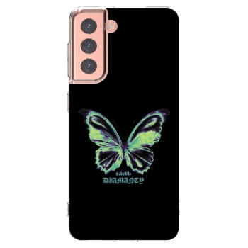 Picasee husă transparentă din silicon pentru Samsung Galaxy S21 5G G991B - Diamanty Blue