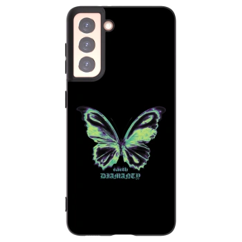 Picasee husă neagră din silicon pentru Samsung Galaxy S21 5G G991B - Diamanty Blue
