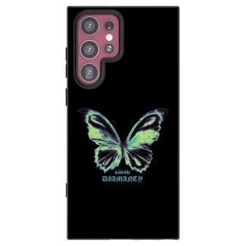 Picasee husă neagră din silicon pentru Samsung Galaxy S22 Ultra 5G - Diamanty Blue