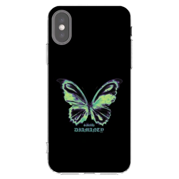 Picasee husă transparentă din silicon pentru Apple iPhone X/XS - Diamanty Blue