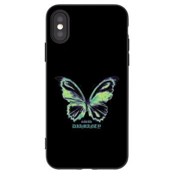 Picasee husă neagră din silicon pentru Apple iPhone X/XS - Diamanty Blue