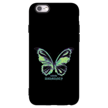 Picasee husă neagră din silicon pentru Apple iPhone 6/6S - Diamanty Blue