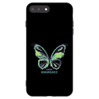 Picasee husă neagră din silicon pentru Apple iPhone 7 Plus - Diamanty Blue