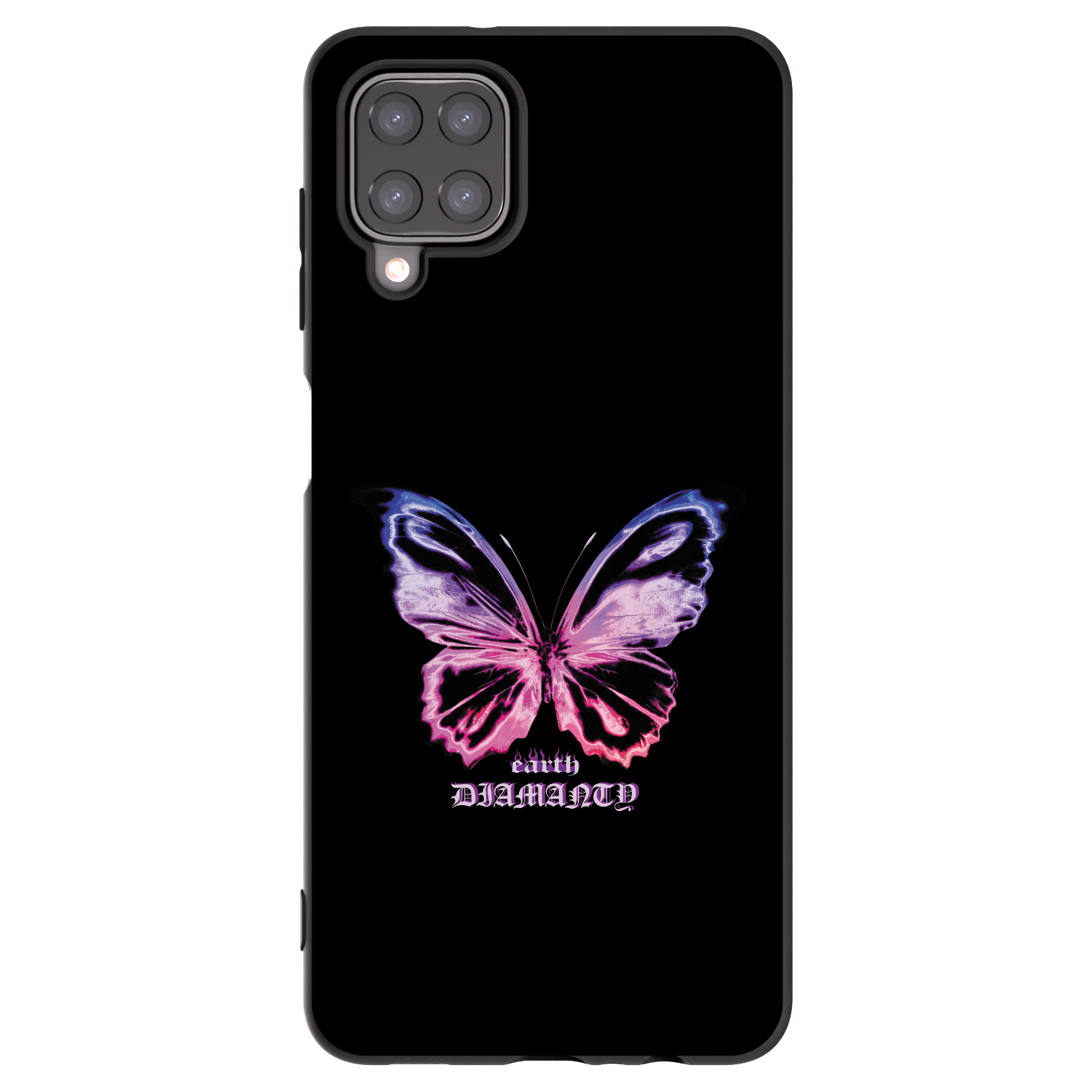Picasee husă neagră din silicon pentru Samsung Galaxy A12 A125F - Diamanty Purple