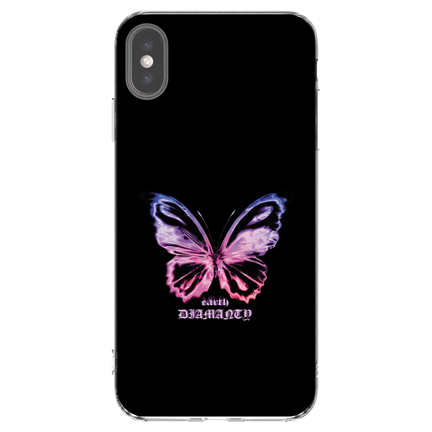 Picasee husă transparentă din silicon pentru Apple iPhone XS Max - Diamanty Purple