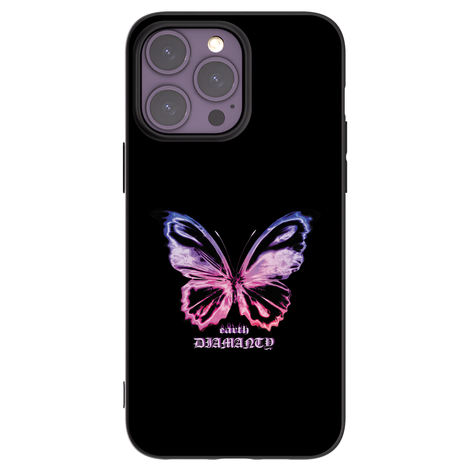 Picasee husă neagră din silicon pentru Apple iPhone 14 Pro Max - Diamanty Purple