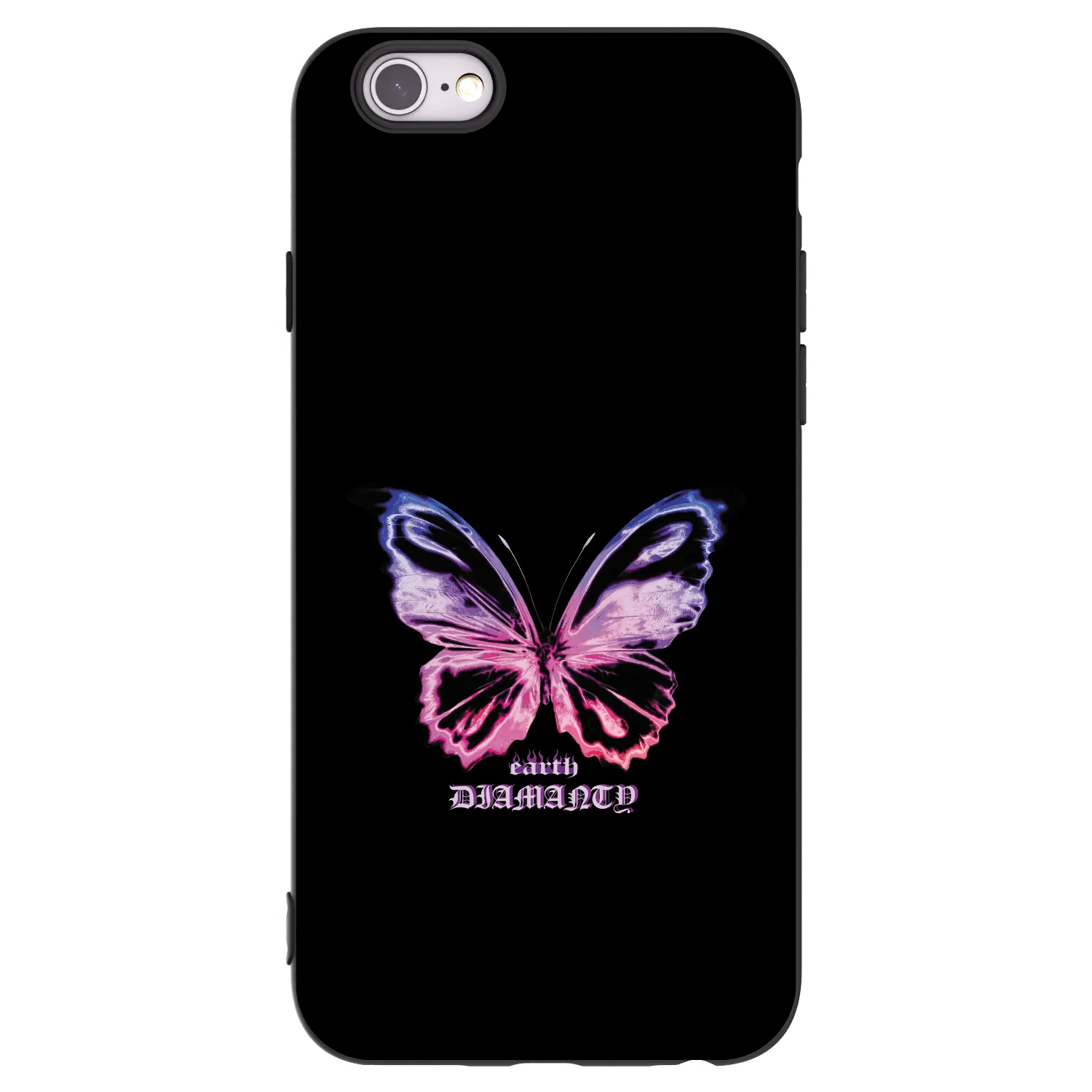 Picasee husă neagră din silicon pentru Apple iPhone 6/6S - Diamanty Purple