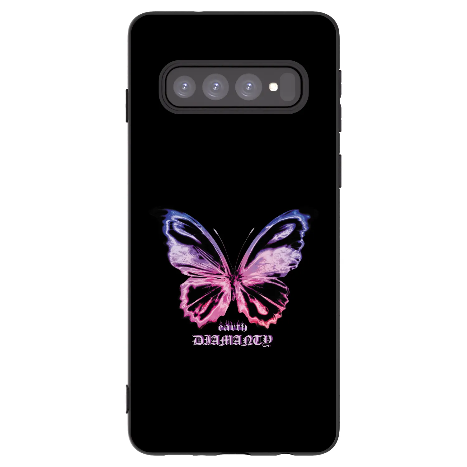 Picasee husă neagră din silicon pentru Samsung Galaxy S10 G973 - Diamanty Purple