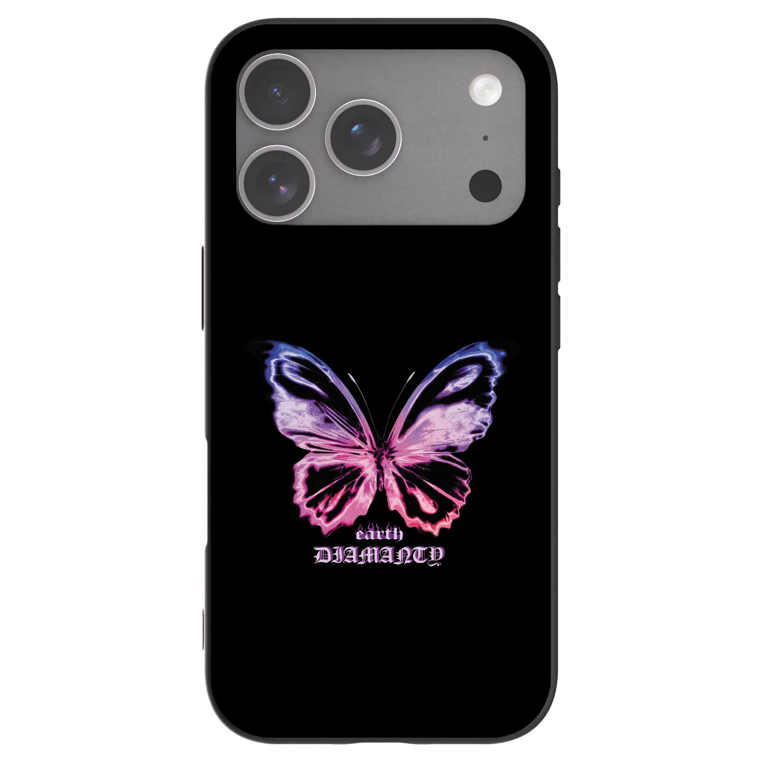 Picasee husă neagră din silicon pentru Apple iPhone 18 Pro - Diamanty Purple