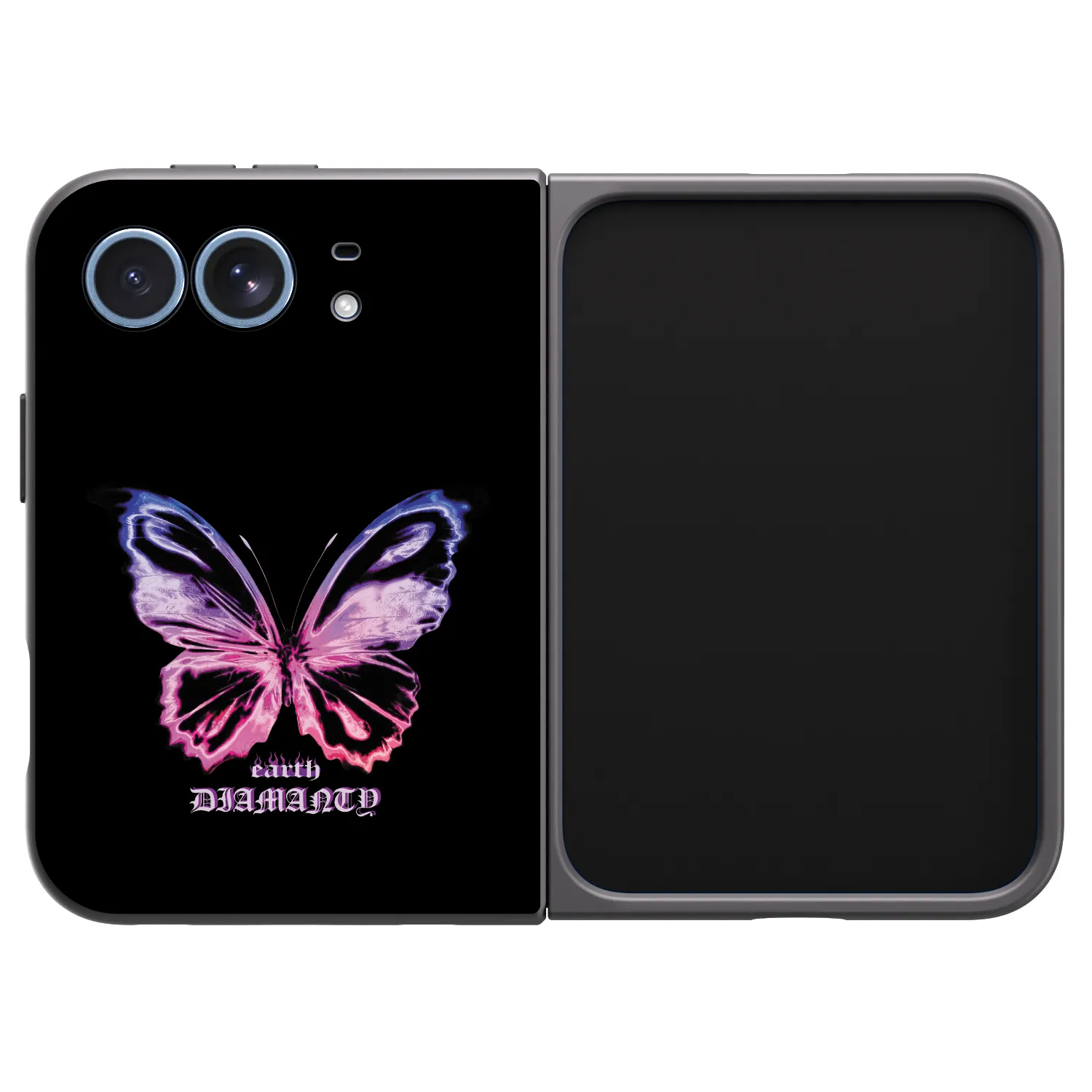 Picasee husă neagră din silicon pentru Apple iPhone Duo - Diamanty Purple