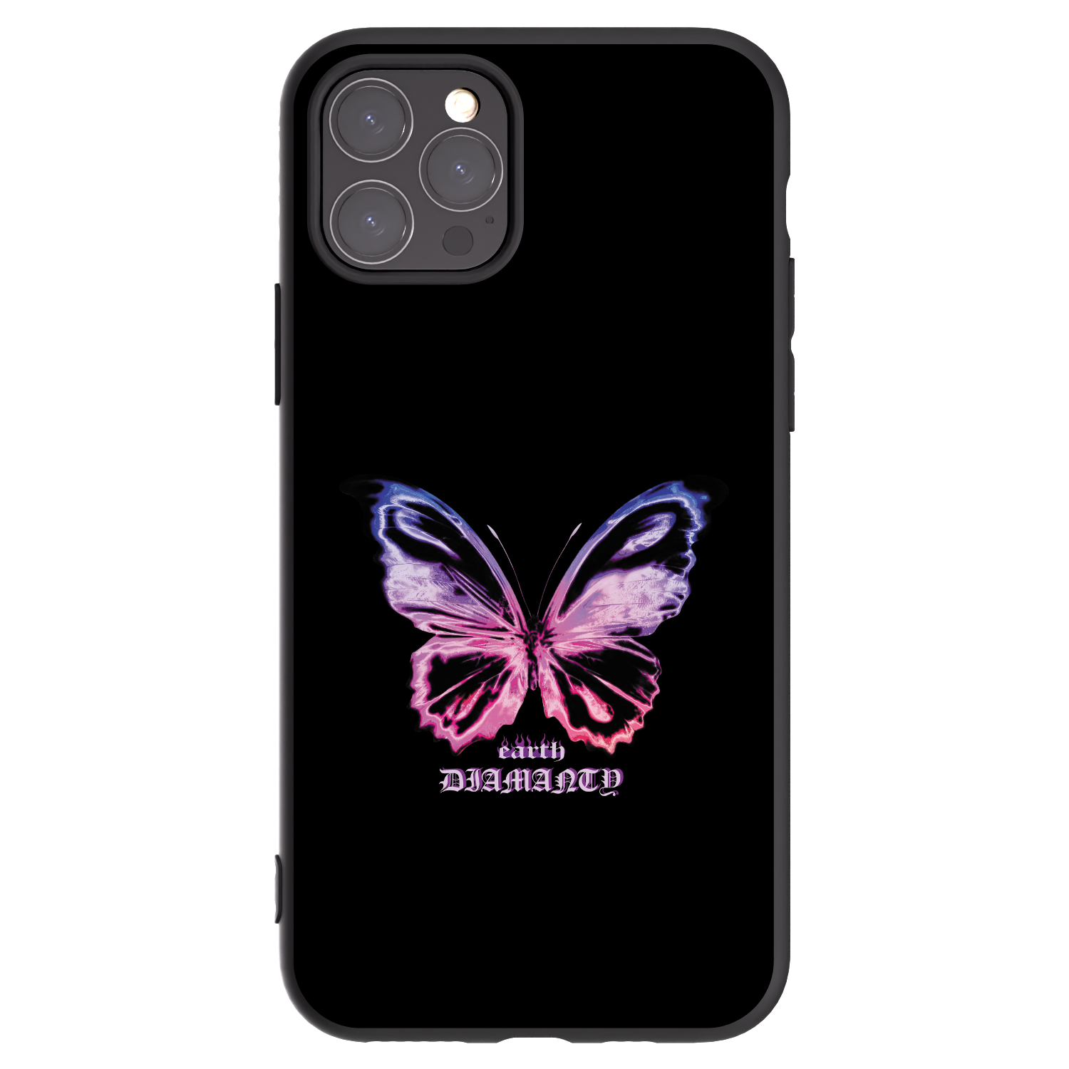Picasee husă neagră din silicon pentru Apple iPhone 11 Pro - Diamanty Purple