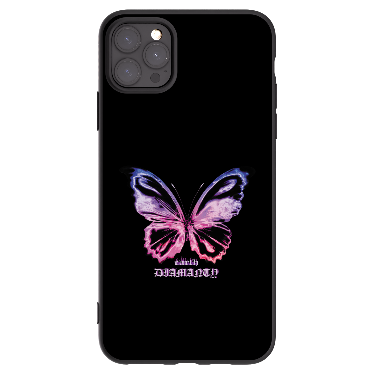 Picasee husă neagră din silicon pentru Apple iPhone 11 Pro Max - Diamanty Purple