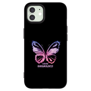 Picasee husă neagră din silicon pentru Apple iPhone 12 Pro - Diamanty Purple
