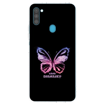 Picasee husă transparentă din silicon pentru Samsung Galaxy M11 - Diamanty Purple